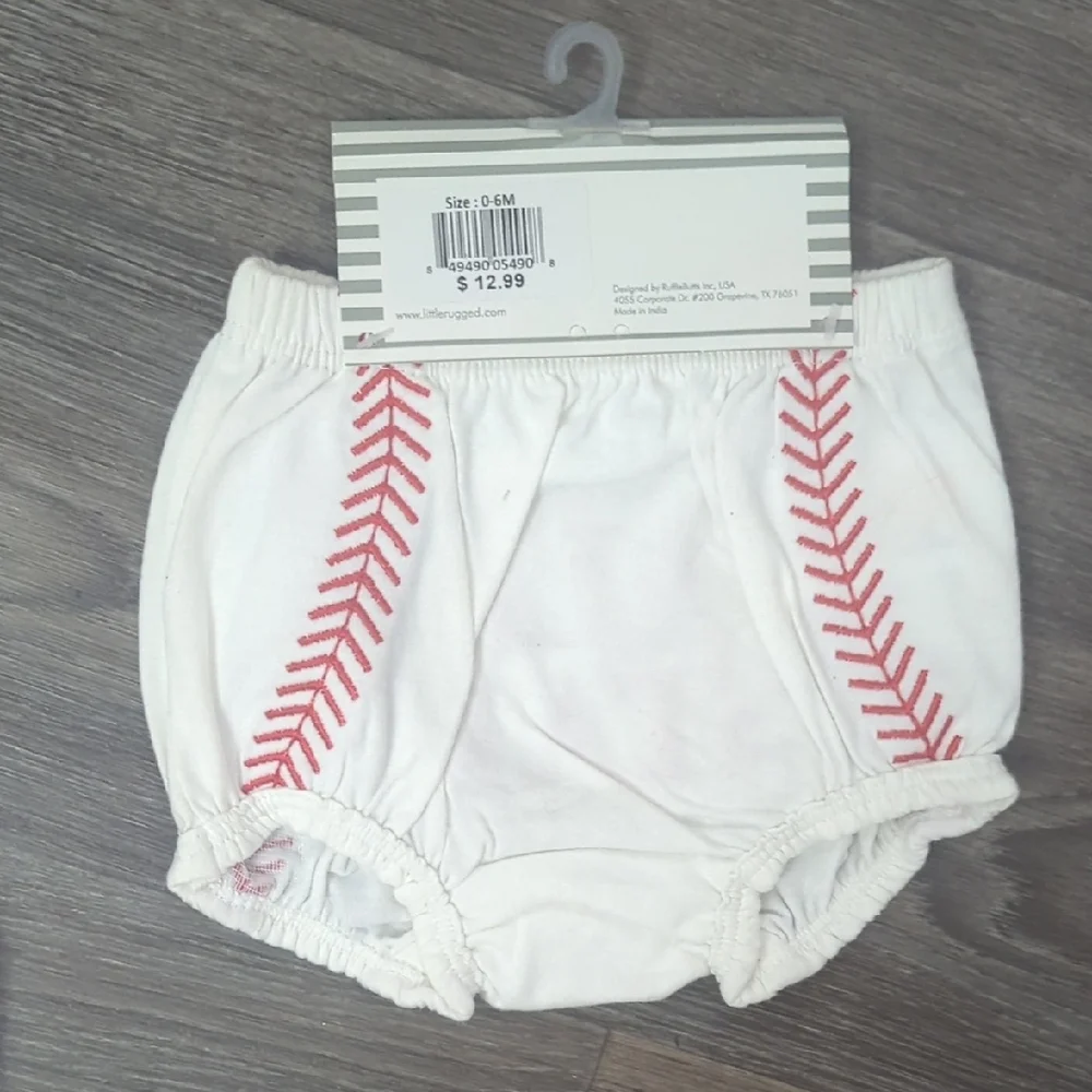 🌟NWT 0/6 Kids 'All Star' White and Red Diaper Cover